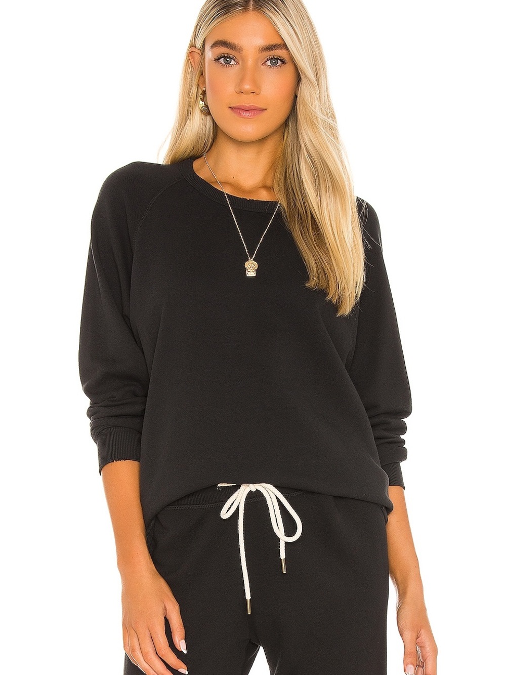 The Great College Sweatshirt Almost Black Size 1 Cotton Raglan Pullover
